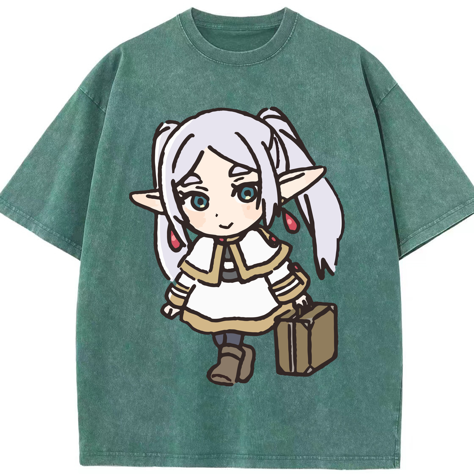 （画像用） 葬送のフリーレン Frieren 綿100% ヴィンテージ風 半袖Tシャツ（フロントプリント）